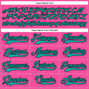 Custom Pink Aqua-Black Hockey Lace Neck Jersey