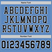 Custom Light Blue Black-White Mesh Authentic Football Jersey