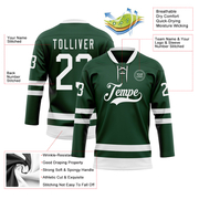 Custom Green White Hockey Lace Neck Jersey