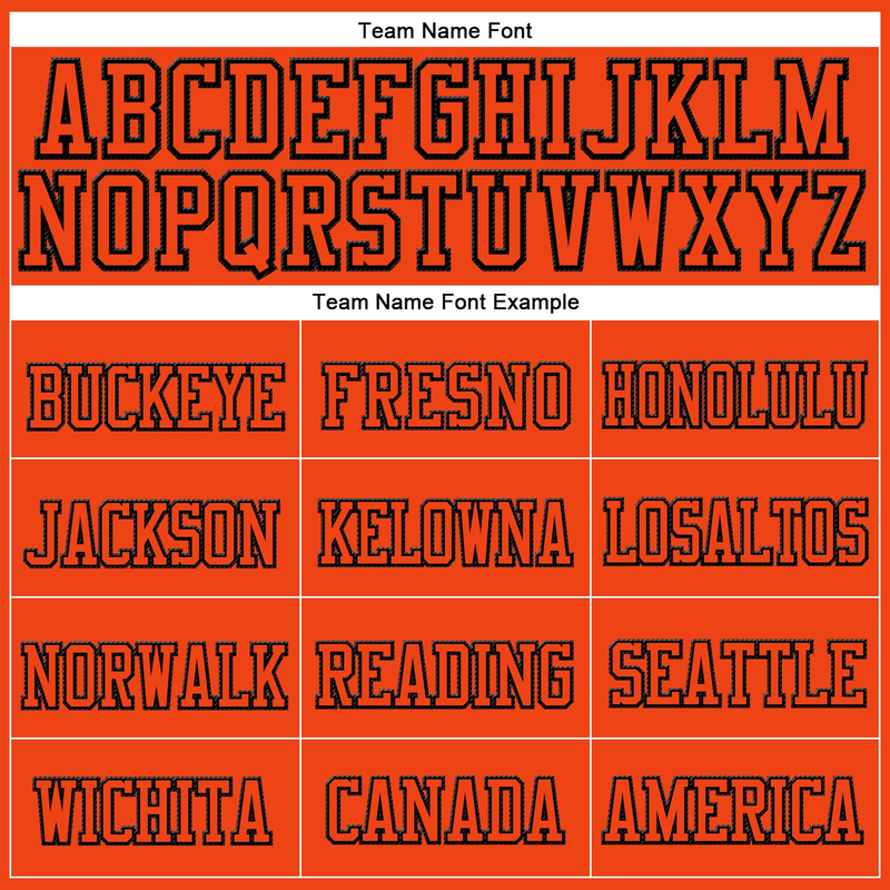 Custom Orange Orange-Black Stitched Cuffed Knit Hat