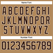 Custom Old Gold Brown-White Hockey Lace Neck Jersey