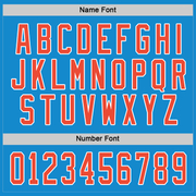 Custom Blue Orange-White Hockey Jersey