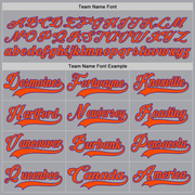 Custom Gray Orange-Purple Hockey Lace Neck Jersey