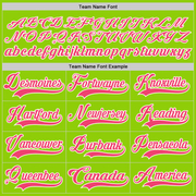 Custom Neon Green Neon Pink-White Hockey Lace Neck Jersey