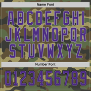 Custom Camo Purple-Black Salute To Service Hockey Jersey