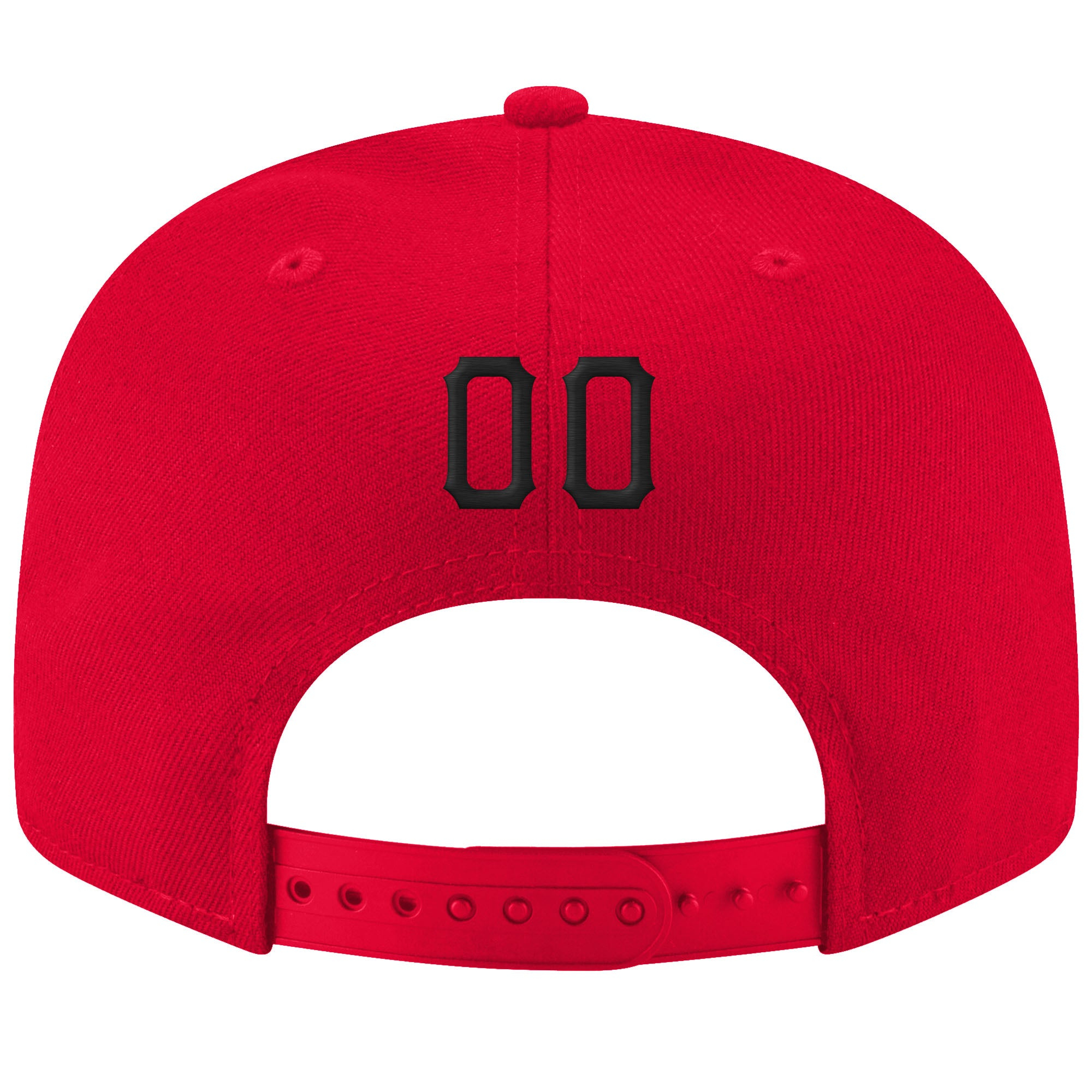Custom Red Black-White Stitched Adjustable Snapback Hat