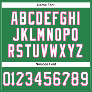 Custom Grass Green White-Pink Mesh Authentic Football Jersey