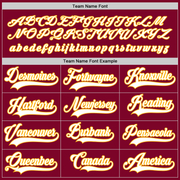 Custom Maroon White-Gold Hockey Jersey