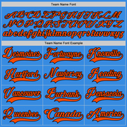 Custom Powder Blue Orange-Black Hockey Jersey