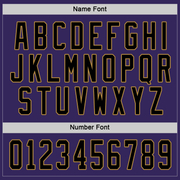 Custom Purple Black-Old Gold Hockey Jersey