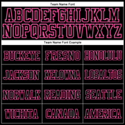 Custom Black Black-Pink Stitched Cuffed Knit Hat