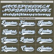 Custom Olive White-Light Blue Salute To Service Hockey Jersey