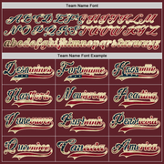 Custom Burgundy Vintage USA Flag Cream-Black Hockey Jersey