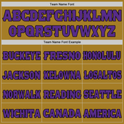 Custom Old Gold Purple-Black Mesh Authentic Football Jersey