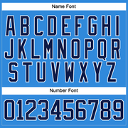 Custom Sky Blue Navy-White Hockey Lace Neck Jersey