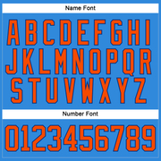 Custom Powder Blue Orange-Royal Hockey Lace Neck Jersey