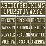 Custom Olive Vintage USA Flag Cream-Black Mesh Authentic Salute To Service Football Jersey