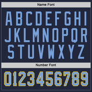 Custom Navy Light Blue-Gold Hockey Jersey