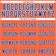 Custom Orange Royal-White Stitched Cuffed Knit Hat