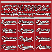 Custom Red White-Black Hockey Lace Neck Jersey