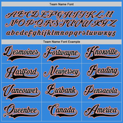 Custom Powder Blue Black-Orange Hockey Jersey