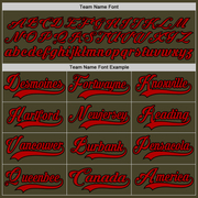 Custom Olive Red-Black Salute To Service Hockey Lace Neck Jersey