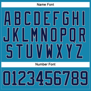 Custom Panther Blue Navy-Gray Hockey Jersey