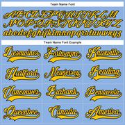 Custom Light Blue Yellow-Black Hockey Lace Neck Jersey