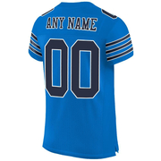 Custom Panther Blue Navy-White Mesh Authentic Football Jersey
