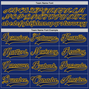 Custom Royal Navy-Gold Hockey Lace Neck Jersey
