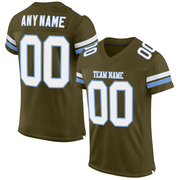 Custom Olive White-Light Blue Mesh Authentic Salute To Service Football Jersey
