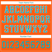 Custom Orange Aqua-White Stitched Adjustable Snapback Hat