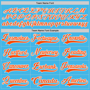 Custom Sky Blue Orange-White Hockey Lace Neck Jersey