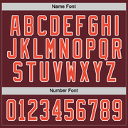 Custom Burgundy Orange-White Hockey Jersey