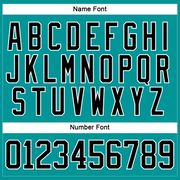 Custom Aqua Black-White Hockey Jersey