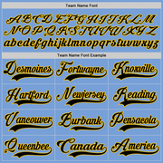 Custom Light Blue Black-Yellow Hockey Lace Neck Jersey