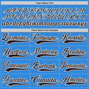 Custom Sky Blue Brown-White Hockey Lace Neck Jersey