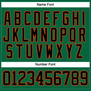 Custom Kelly Green Black-Orange Hockey Lace Neck Jersey