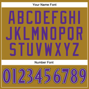 Custom Old Gold Purple-Black Mesh Authentic Football Jersey
