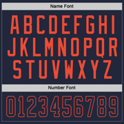 Custom Navy Navy-Orange Hockey Jersey