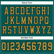 Custom Midnight Green Old Gold-Black Mesh Authentic Football Jersey