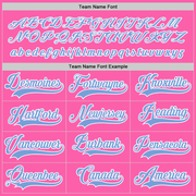 Custom Pink Light Blue-White Hockey Jersey