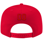 Custom Red Red-Black Stitched Adjustable Snapback Hat
