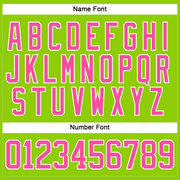 Custom Neon Green Pink-White Hockey Lace Neck Jersey