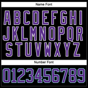 Custom Black Purple-Teal Hockey Lace Neck Jersey