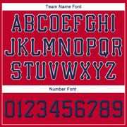 Custom Red Navy-White Stitched Adjustable Snapback Hat