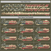 Custom Olive Vintage USA Flag Cream-Black Salute To Service Hockey Jersey