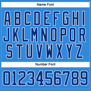 Custom Sky Blue Royal-White Hockey Lace Neck Jersey