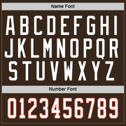 Custom Brown White-Orange Hockey Jersey