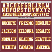 Custom Burgundy Gold-White Mesh Authentic Football Jersey